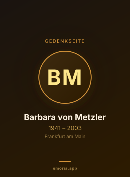 Gedenkportrait von Barbara von Metzler