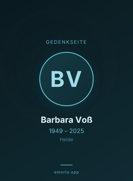 Gedenkportrait von Barbara Voß