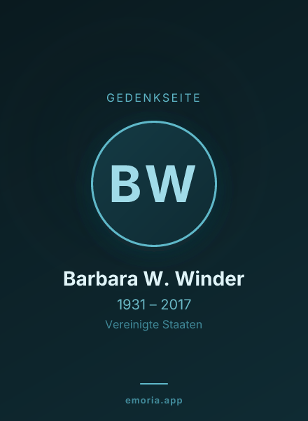 Gedenkportrait von Barbara W. Winder