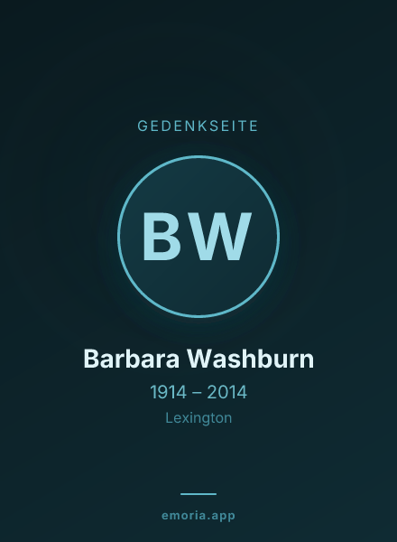 Gedenkportrait von Barbara Washburn