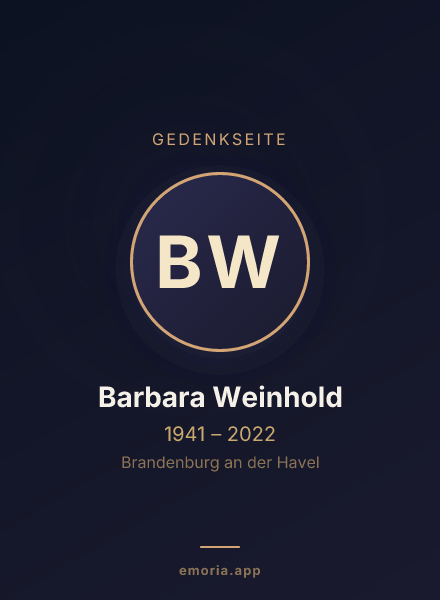 Gedenkportrait von Barbara Weinhold
