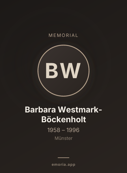 Memorial portrait of Barbara Westmark-Böckenholt
