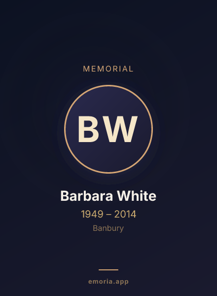 Memorial portrait of Barbara White