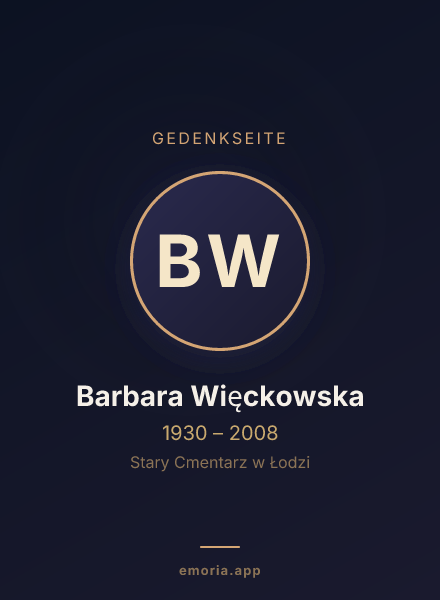 Gedenkportrait von Barbara Więckowska