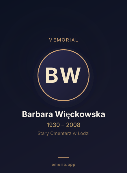 Memorial portrait of Barbara Więckowska