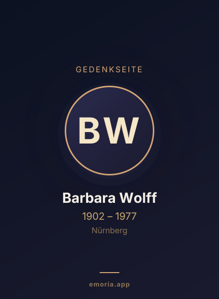 Gedenkportrait von Barbara Wolff
