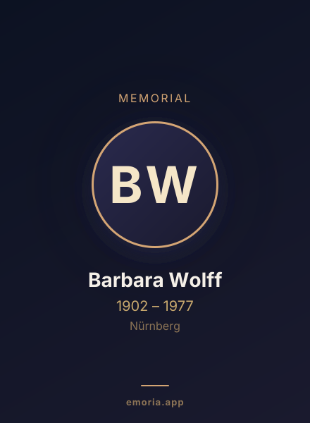 Memorial portrait of Barbara Wolff