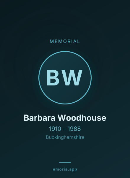 Memorial portrait of Barbara Woodhouse