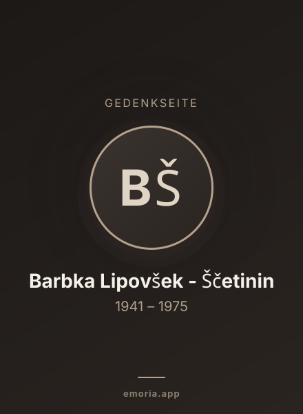 Gedenkportrait von Barbka Lipovšek - Ščetinin