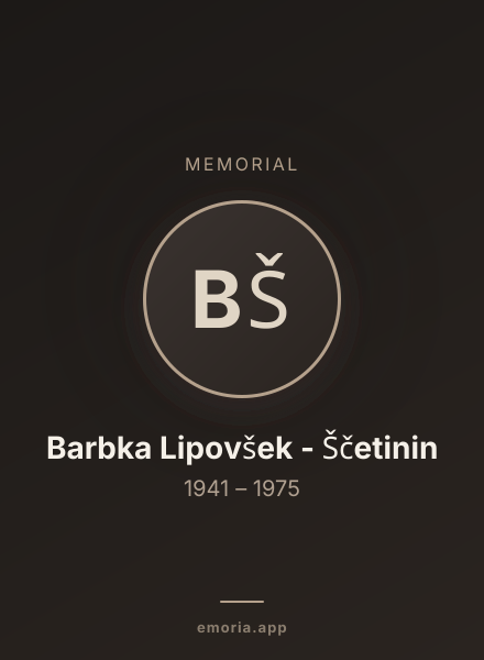 Memorial portrait of Barbka Lipovšek - Ščetinin