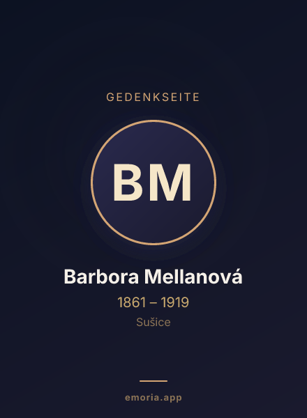 Gedenkportrait von Barbora Mellanová