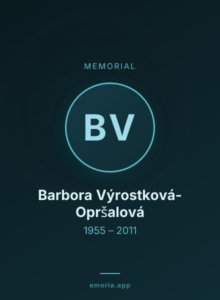 Memorial portrait of Barbora Výrostková-Opršalová