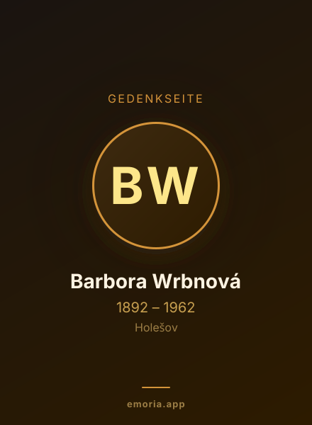 Gedenkportrait von Barbora Wrbnová