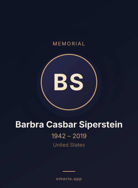Memorial portrait of Barbra Casbar Siperstein
