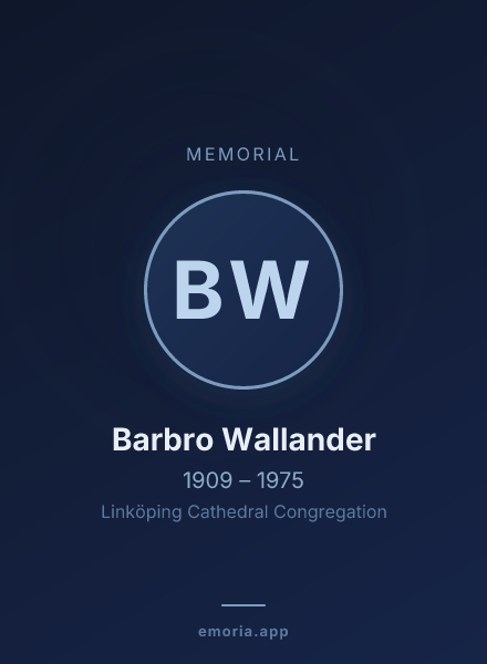 Memorial portrait of Barbro Wallander