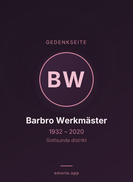 Gedenkportrait von Barbro Werkmäster