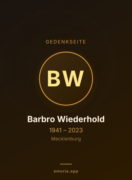 Gedenkportrait von Barbro Wiederhold