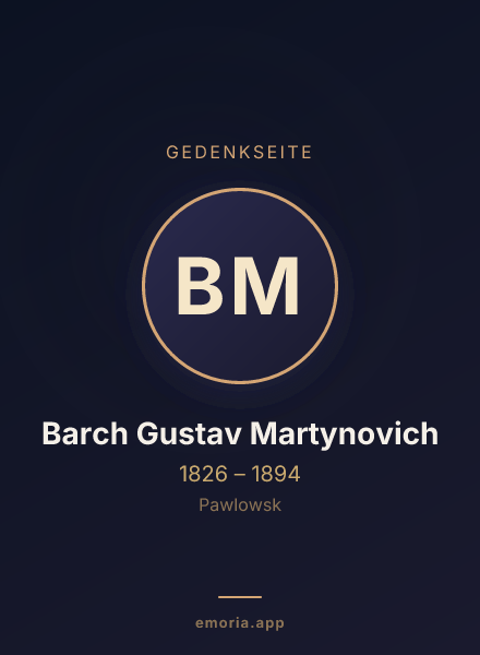 Gedenkportrait von Barch Gustav Martynovich