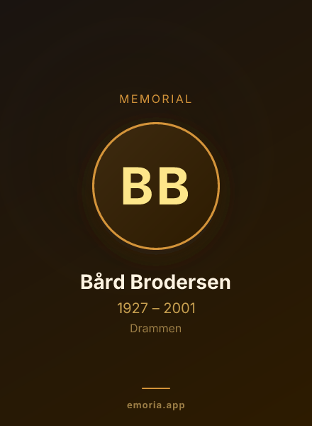 Memorial portrait of Bård Brodersen