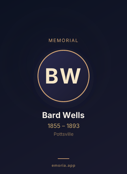 Memorial portrait of Bard Wells