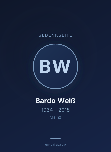 Gedenkportrait von Bardo Weiß