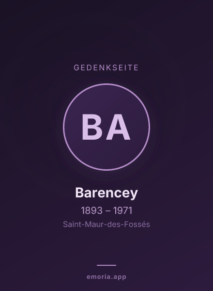 Gedenkportrait von Barencey