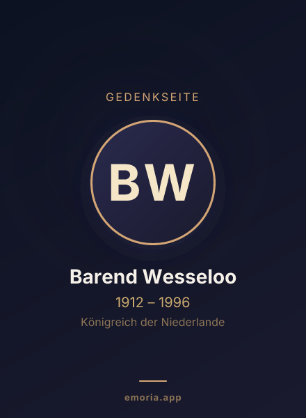 Gedenkportrait von Barend Wesseloo