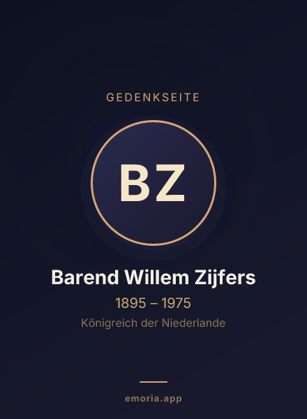 Gedenkportrait von Barend Willem Zijfers