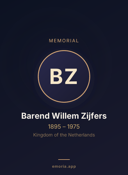 Memorial portrait of Barend Willem Zijfers