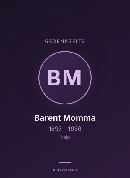 Gedenkportrait von Barent Momma