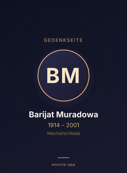 Gedenkportrait von Barijat Muradowa
