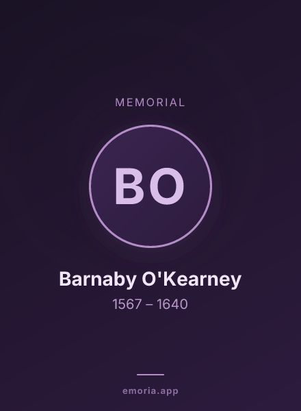 Memorial portrait of Barnaby O'Kearney