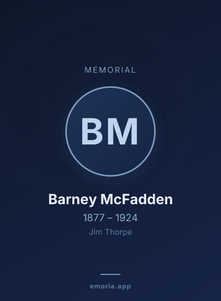 Memorial portrait of Barney McFadden