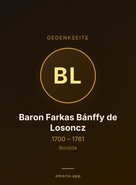 Gedenkportrait von Baron Farkas Bánffy de Losoncz