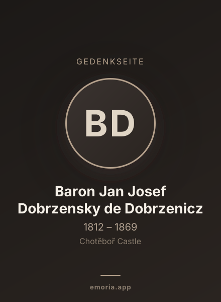 Gedenkportrait von Baron Jan Josef Dobrzensky de Dobrzenicz