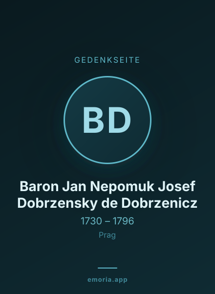 Gedenkportrait von Baron Jan Nepomuk Josef Dobrzensky de Dobrzenicz