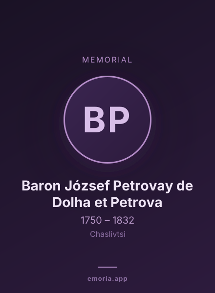 Memorial portrait of Baron József Petrovay de Dolha et Petrova