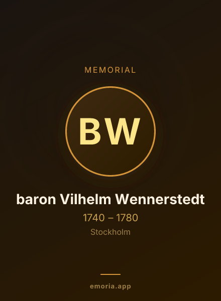 Memorial portrait of baron Vilhelm Wennerstedt