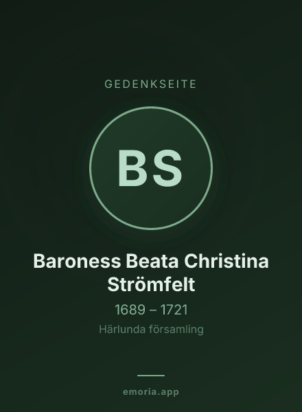 Gedenkportrait von Baroness Beata Christina Strömfelt