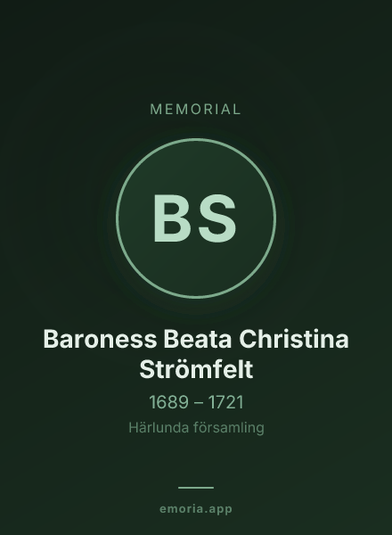 Memorial portrait of Baroness Beata Christina Strömfelt