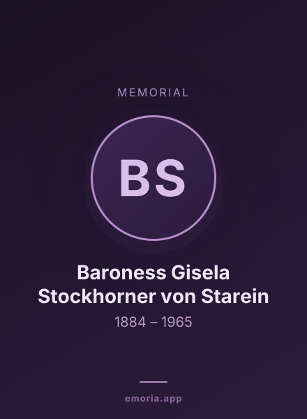 Memorial portrait of Baroness Gisela Stockhorner von Starein