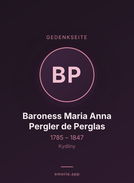 Gedenkportrait von Baroness Maria Anna Pergler de Perglas