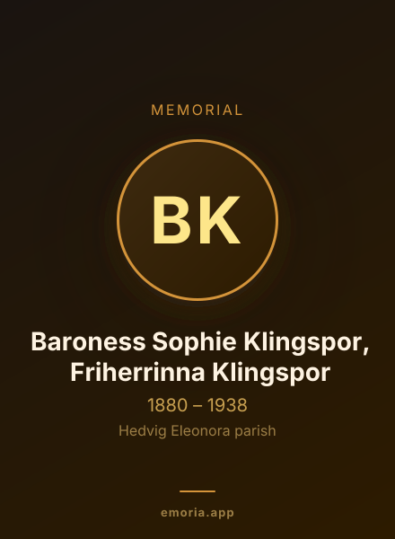 Memorial portrait of Baroness Sophie Klingspor, Friherrinna Klingspor