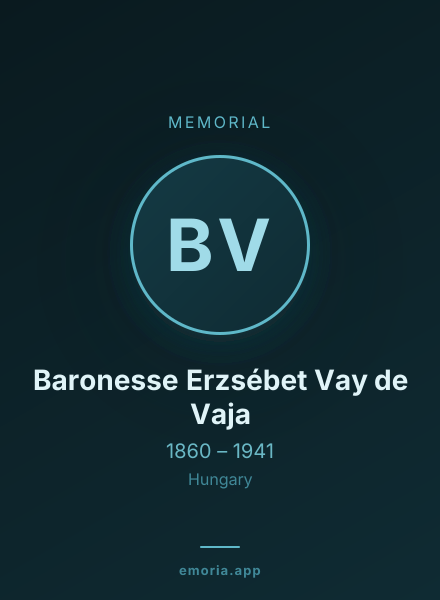 Memorial portrait of Baronesse Erzsébet Vay de Vaja