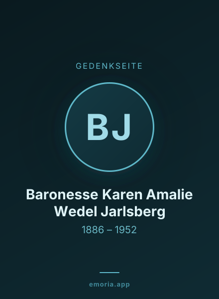 Gedenkportrait von Baronesse Karen Amalie Wedel Jarlsberg