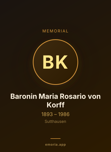 Memorial portrait of Baronin Maria Rosario von Korff