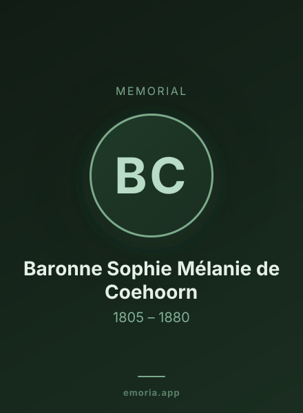 Memorial portrait of Baronne Sophie Mélanie de Coehoorn