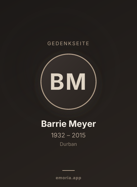 Gedenkportrait von Barrie Meyer