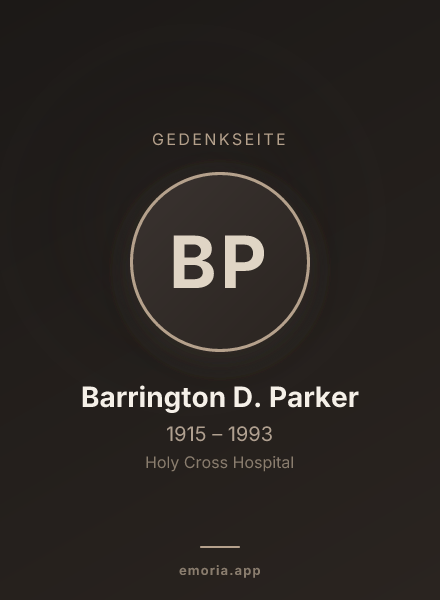 Gedenkportrait von Barrington D. Parker