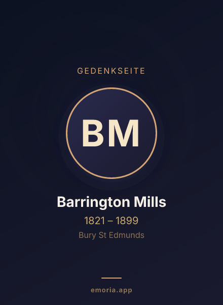 Gedenkportrait von Barrington Mills